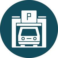 Pedestrian parking garage Glyph Circle Icon vector