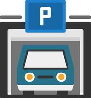 Pedestrian parking garage Flat Icon vector