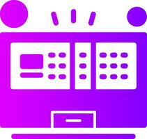 Fire Alarm Panel Solid Multi Gradient Icon vector
