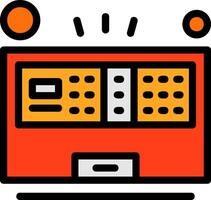 Fire Alarm Panel Line Filled Icon vector