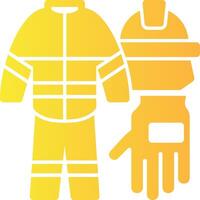 Firefighter Uniform Solid Multi Gradient Icon vector