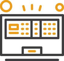 Fire Alarm Panel Line Circle Icon vector