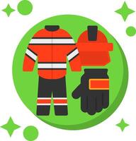 Firefighter Uniform Tailed Color Icon vector