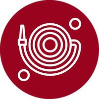 Fire Hose Roll Outline Circle Icon vector