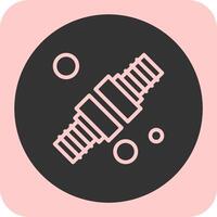 Fire Hose Coupling Linear Round Icon vector