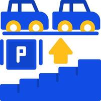 Stairs in parking garage Flat Two Color Icon vector