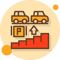 Stairs in parking garage Filled Shadow Circle Icon vector