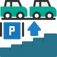 Stairs in parking garage Flat Icon vector