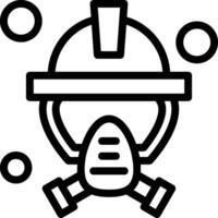 Firefighter Mask Line Icon vector