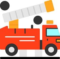 Fire Truck Aerial Ladder Flat Icon vector