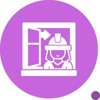 Fire Drill Evacuation Glyph Shadow Icon vector