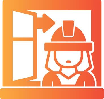 Fire Drill Evacuation Solid Multi Gradient Icon vector