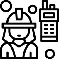 Firefighter's Radio Line Icon vector