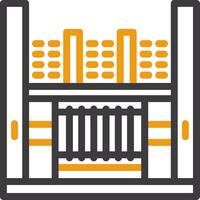 Fire Truck Hose Bed Line Two Color Icon vector