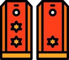 bombero rango insignias línea lleno icono vector