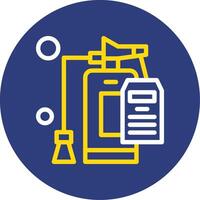 fuego extintor inspección doble línea circulo icono vector