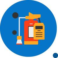 fuego extintor inspección plano sombra icono vector