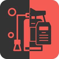 Fire Extinguisher Inspection Red Inverse Icon vector