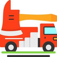 Fire Truck Ax Flat Icon vector
