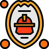 Firefighter Shield Line Filled Icon vector