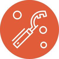 Fire Hose Connector Wrench Outline Circle Icon vector