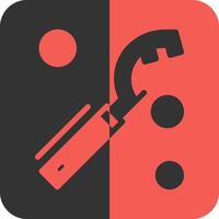 Fire Hose Connector Wrench Red Inverse Icon vector