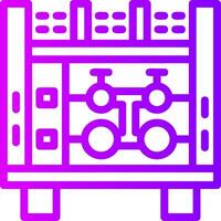 fuego camión manguera conexión lineal degradado icono vector