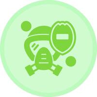 Firefighter Helmet Shield Multicolor Circle Icon vector