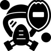 Firefighter Helmet Shield Glyph Icon vector