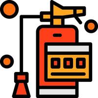 Fire Extinguisher Label Line Filled Icon vector