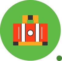 Firefighter Equipment Bag Flat Shadow Icon vector