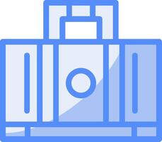 Firefighter Equipment Bag Line Filled Blue Icon vector