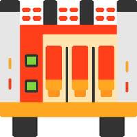 Fire Truck Hose Rack Flat Icon vector
