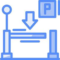 Entry ramp Line Filled Blue Icon vector