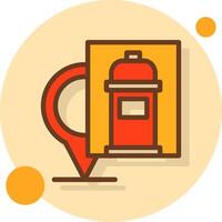 Fire Hydrant Location Marker Filled Shadow Circle Icon vector