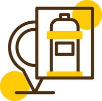 Fire Hydrant Location Marker Yellow Lieanr Circle Icon vector