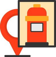 Fire Hydrant Location Marker Flat Icon vector