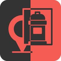 Fire Hydrant Location Marker Red Inverse Icon vector