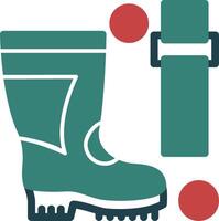 Firefighter's Boot Strap Line Two Color Icon vector