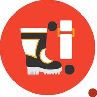 Firefighter-s Boot Strap Flat Shadow Icon vector