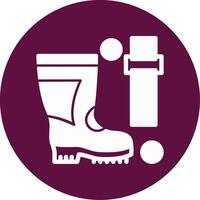 Firefighter-s Boot Strap Glyph Circle Icon vector