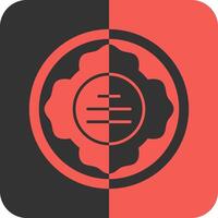 Firefighter Patch Red Inverse Icon vector