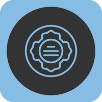 Firefighter Patch Linear Round Icon vector
