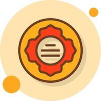 Firefighter Patch Filled Shadow Circle Icon vector