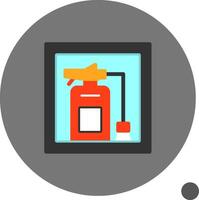 Fire Extinguisher Cabinet Flat Shadow Icon vector