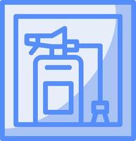 Fire Extinguisher Cabinet Line Filled Blue Icon vector