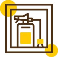 fuego extintor gabinete amarillo mentir circulo icono vector