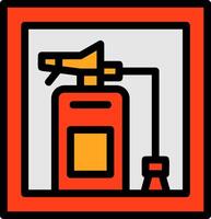 Fire Extinguisher Cabinet Line Filled Icon vector