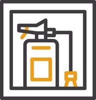 Fire Extinguisher Cabinet Glyph Two Color Icon vector