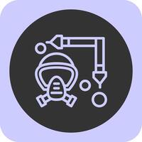 Firefighter Mask Strap Linear Round Icon vector